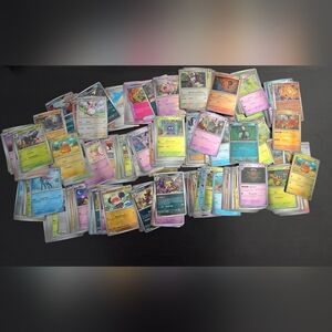 Pokemon Set of 100 Holo/Shiny Trading Cards (read desc)
